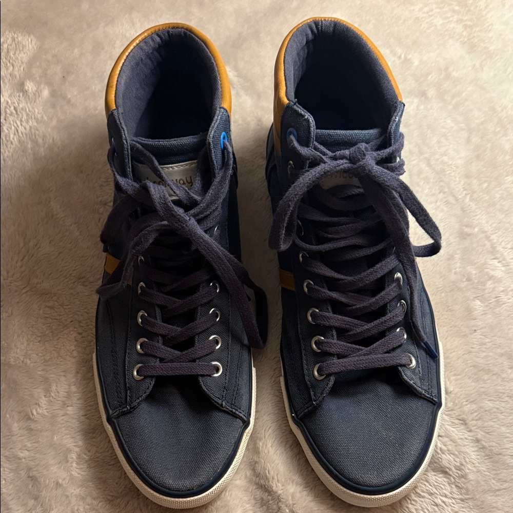 Moods of Norway Dark Blue and Tan Sneakers